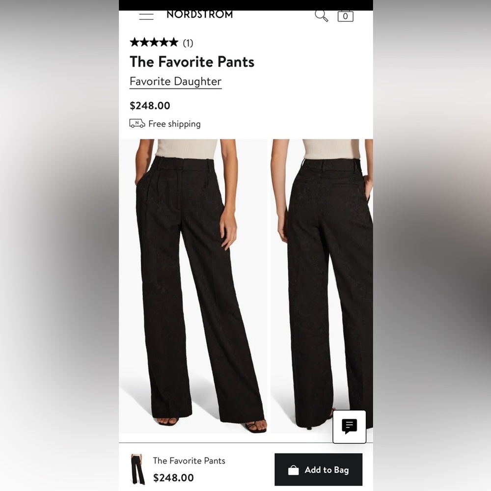 Favorite Daughter, The favorite black pleat pants, size 10  NWOT